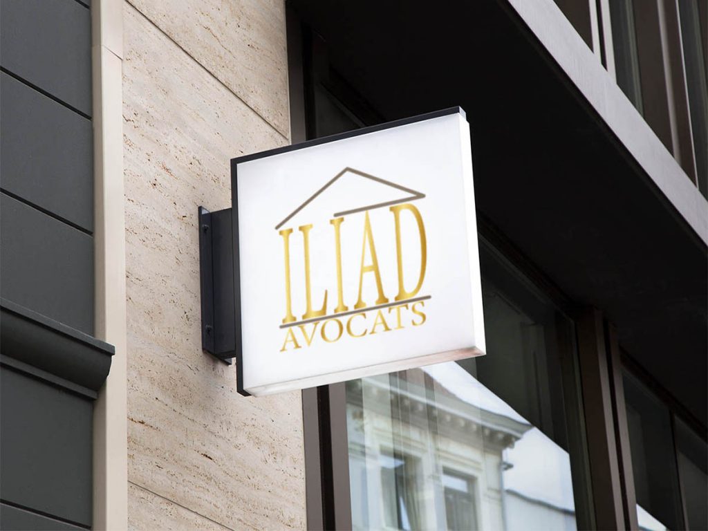 Logo cabinet d'avocats sur enseigne