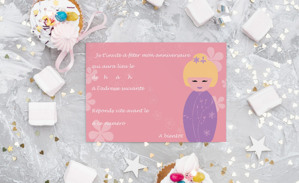 Recto du carton d'anniversaire