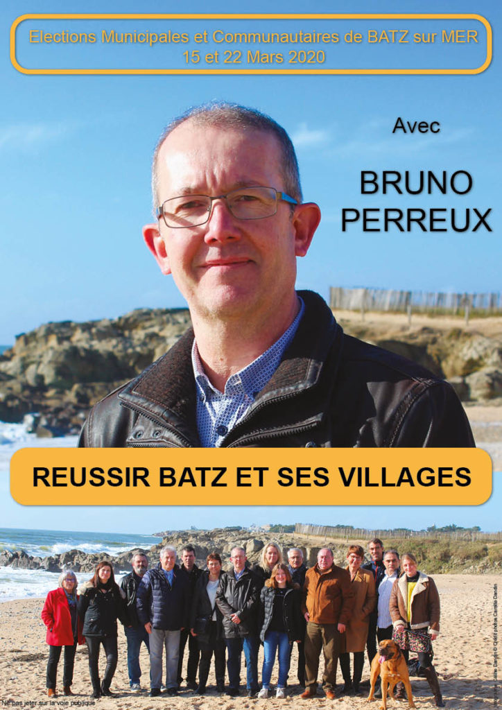 Affiche Réussir Batz et ses villages élections municipales 2020