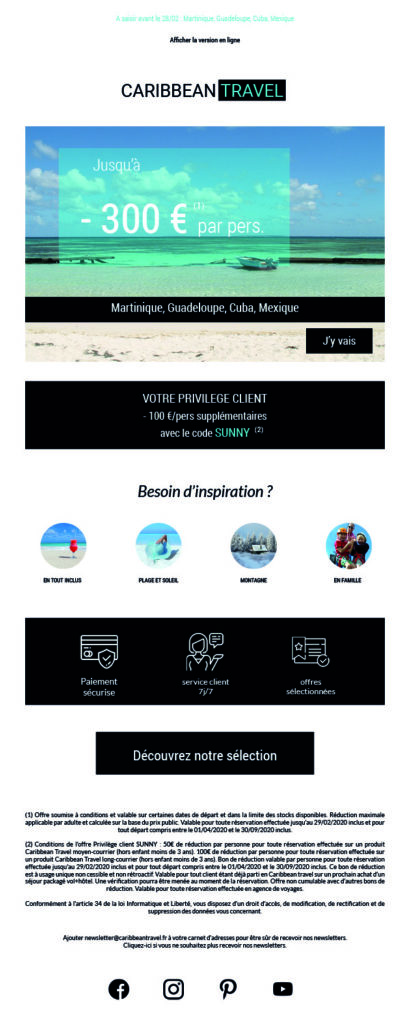 Réalisation d'un Emailing pour une agence de voyage fictive