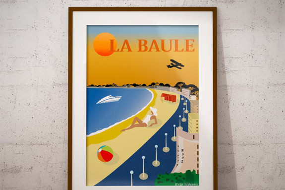 Affiche en flat design de la Baule