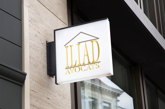 Logo cabinet d'avocats sur enseigne